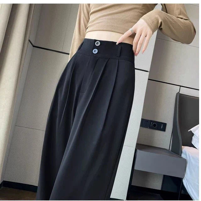 Schwarze Damen High Waist Palazzo-Hose – Elena
