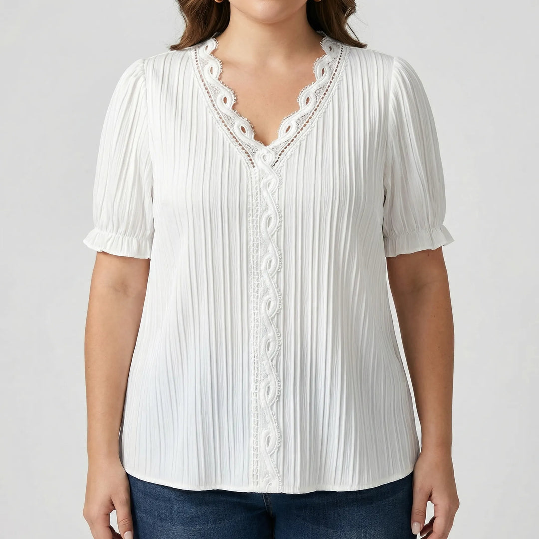 Kurzärmlige Plus-Size Damenbluse - Melissa