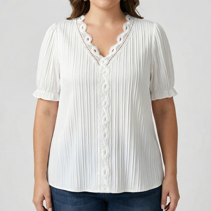 Kurzärmlige Plus-Size Damenbluse - Melissa