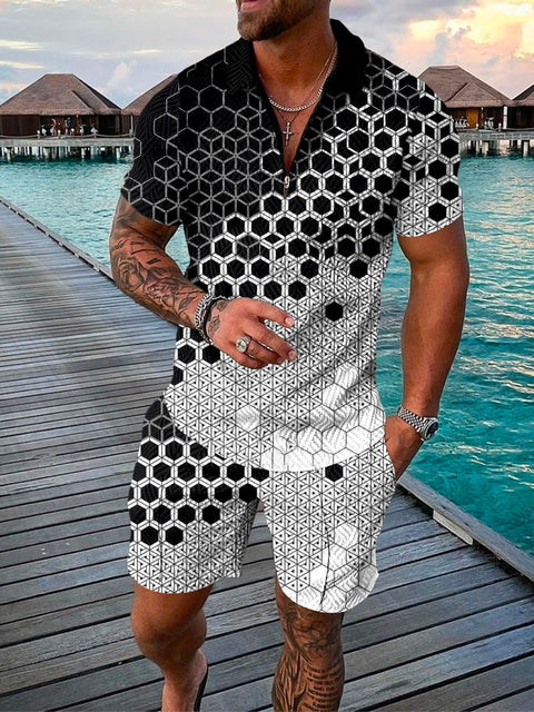 Zweiteiliges Herren Sommer Outfit mit Polo und Shorts – Damon