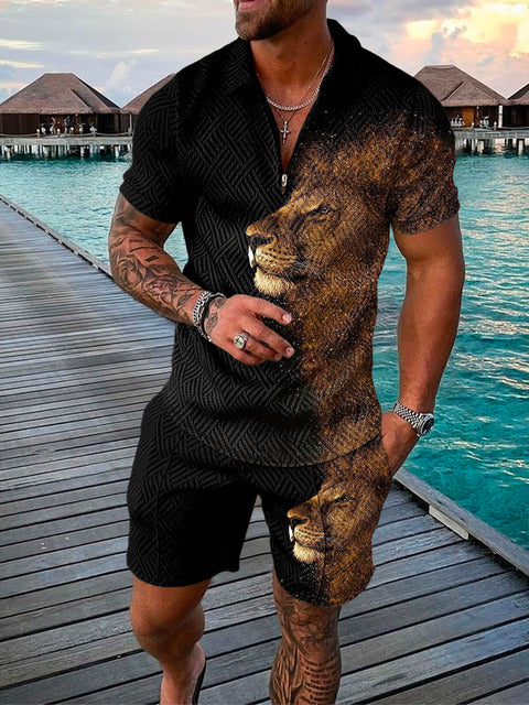 Zweiteiliges Herren Sommer Outfit mit Polo und Shorts – Damon