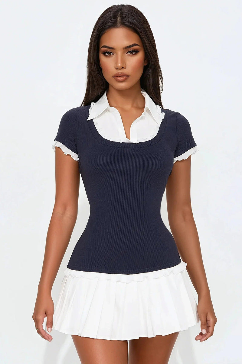Trendiges Minikleid mit Rüschen & tailliertem Schnitt – Nia