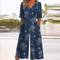 Luftiger & Stilvoller Damen Jumpsuit mit Weitem Bein – Elina