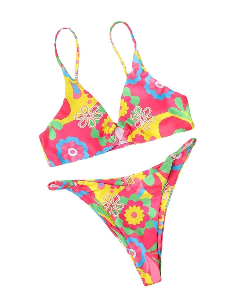Bikini-Set mit rosa Blumenmuster – Liliane