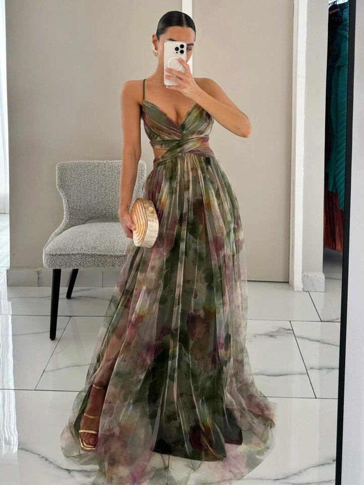 Antonia – Maxikleid Blumenprint mit V-Ausschnitt – Produktansicht 6