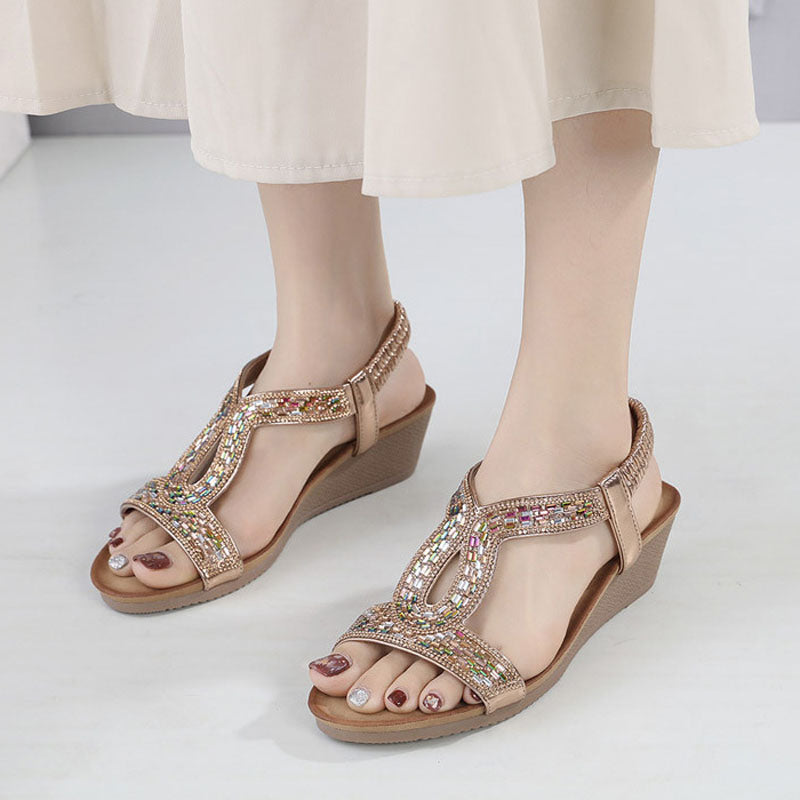 Luxus Damen Sandalen mit Keilabsatz – Celeste