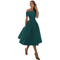 Schulterfreies & Figurbetontes Satin Partykleid für Damen – Mirella