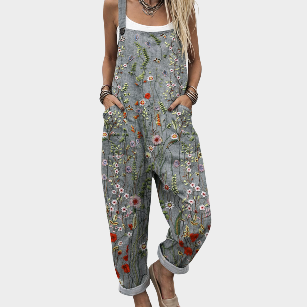 Bequeme bedruckte Latzhose – Modell 8FD6B2 – Produktansicht 1