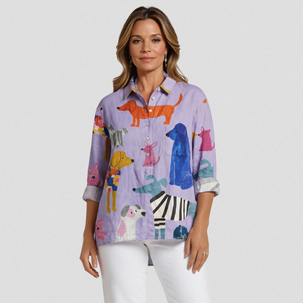 Rose – Legeres T-Shirt mit Hundeprint – Produktansicht 2