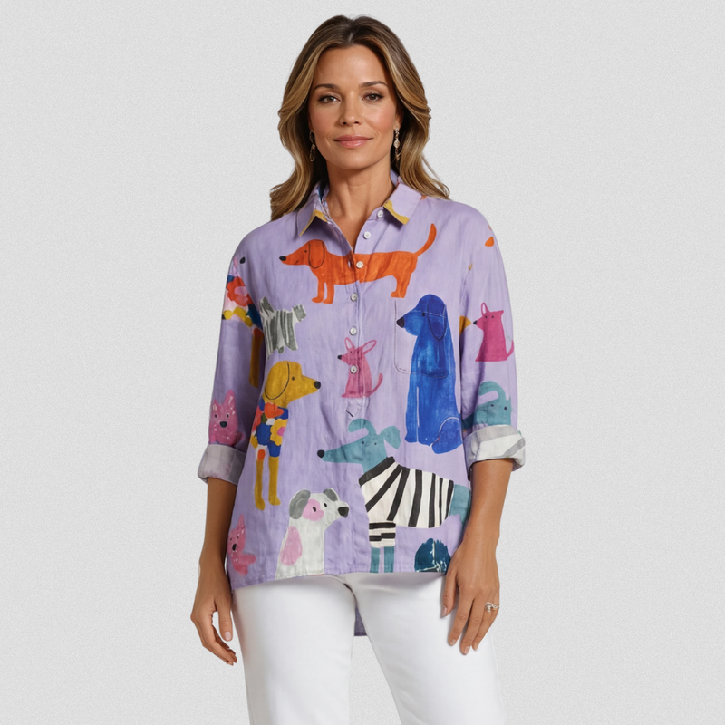 Rose – Legeres T-Shirt mit Hundeprint – Produktansicht 2
