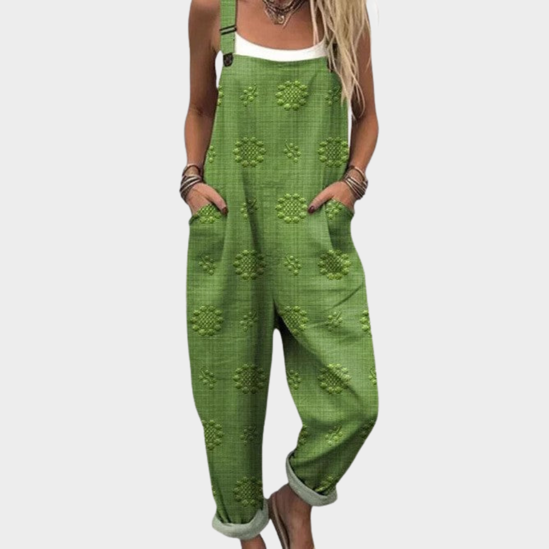 Bequeme bedruckte Latzhose – Modell C02C91 – Produktansicht 1