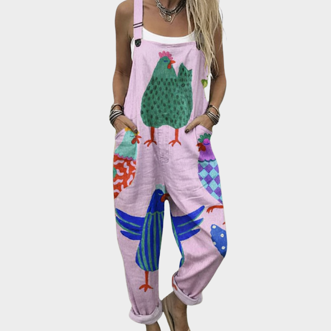 Bequeme bedruckte Latzhose – Modell 7FB7E0 – Produktansicht 1