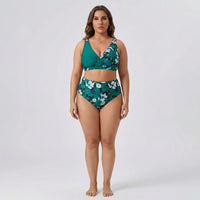 Plus-Size Bikini-Set Mit Tropenmuster - April
