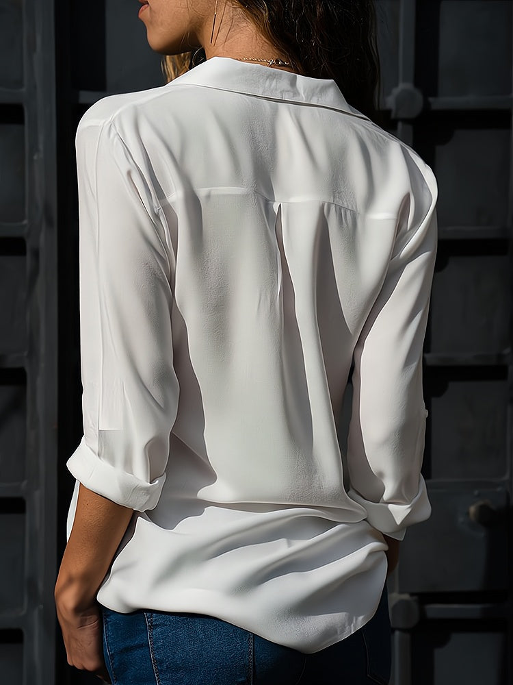 Lockeres Damen-Bluse mit Knopfleiste – Isabella