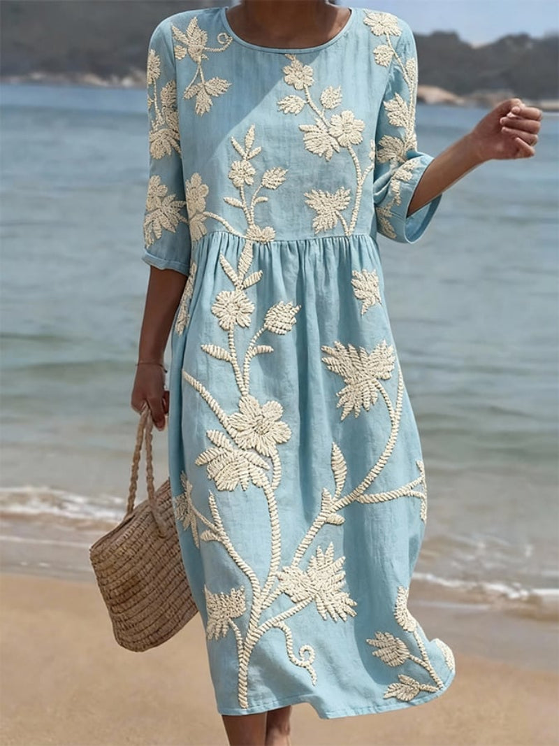 Sophie – Legeres Damenkleid mit Blumenmuster – Modell Anna – Produktansicht 1
