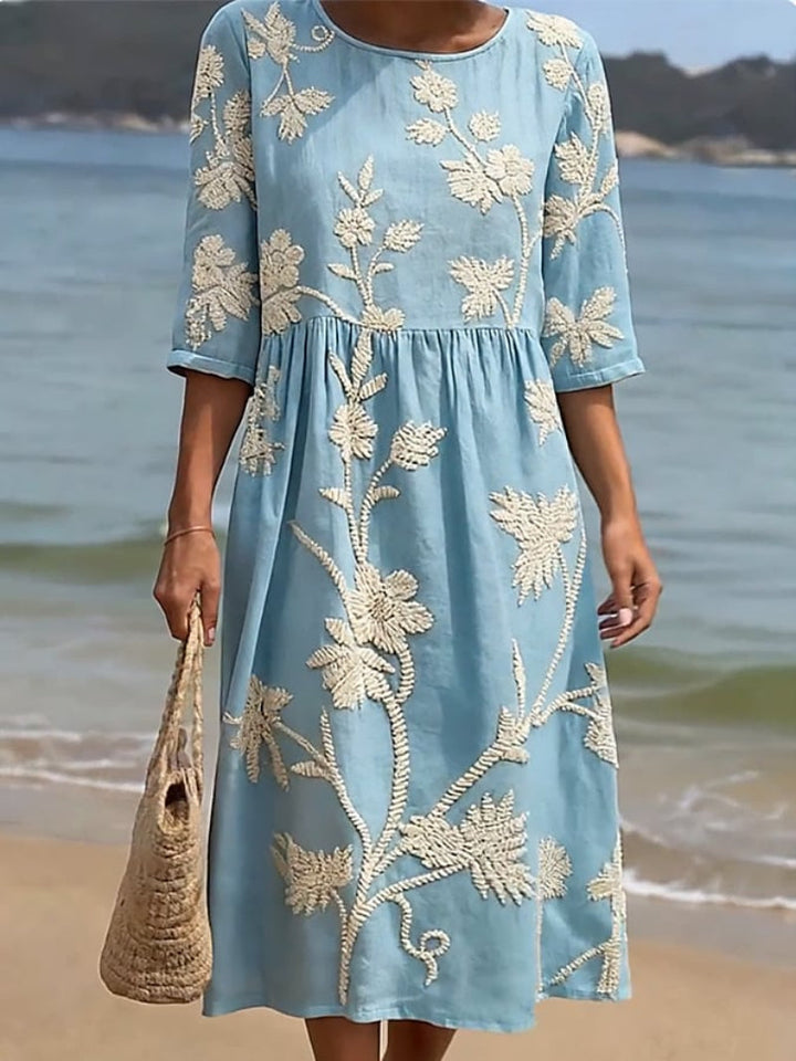 Sophie – Legeres Damenkleid mit Blumenmuster – Modell Anna – Produktansicht 2