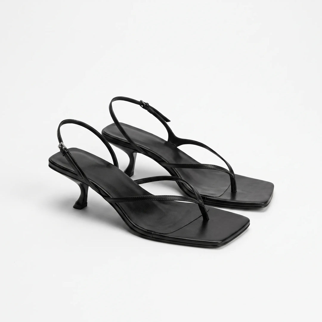 Retro-Riemchensandalen Mit Absatz Und Eckiger Zehenpartie - Laura