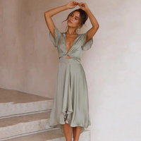 Leichtes Sommer-Midikleid mit V-Ausschnitt – Lina