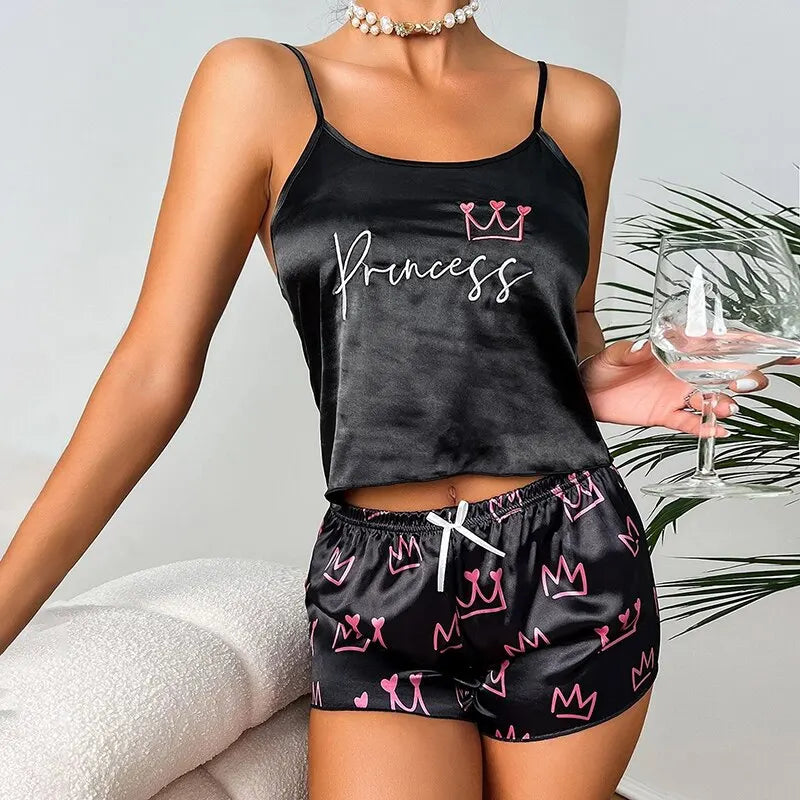 Stilvolles Satin-Pyjama-Set Damen – Alina