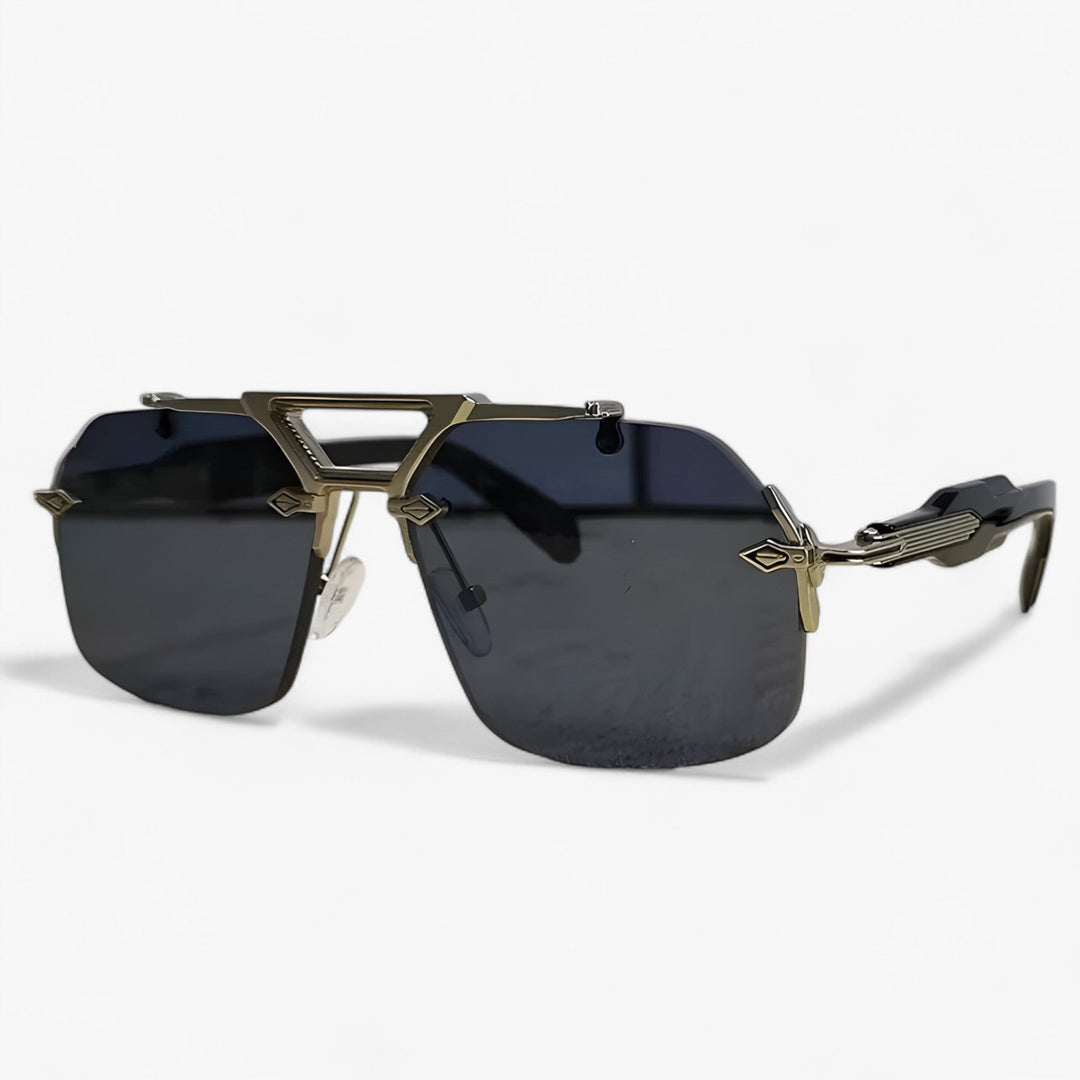 Randlose Oversized Sonnenbrille mit Metallakzenten – Vexor