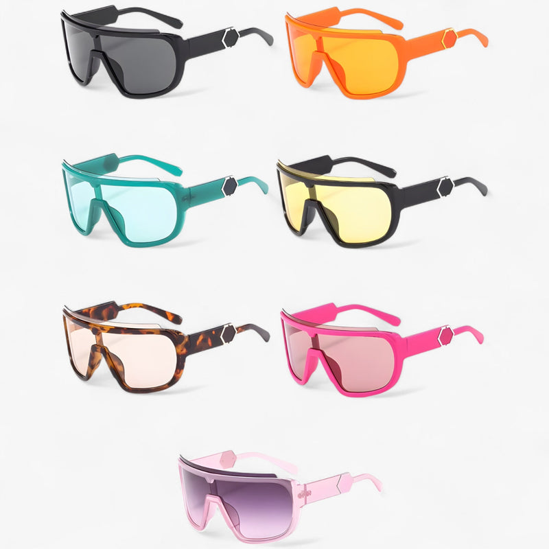 Oversized Monoblock Wraparound Sonnenbrille – Auron
