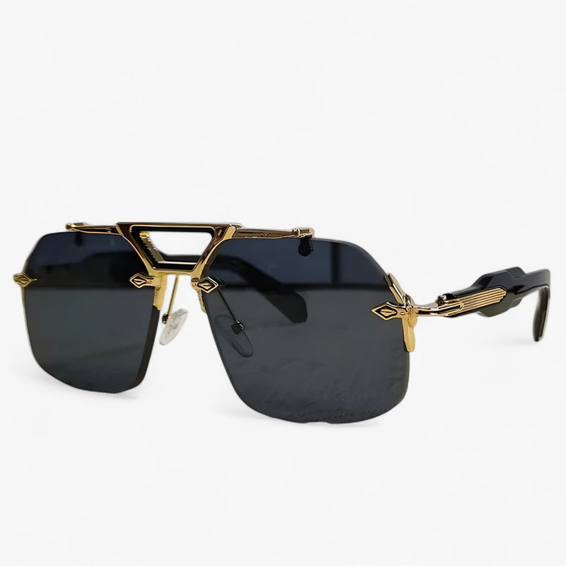 Randlose Oversized Sonnenbrille mit Metallakzenten – Vexor