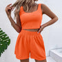 Trendiges Zweiteiliges Sommer-Set Damen mit Shorts & Croptop – Livia