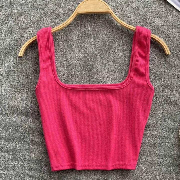 Rugloser Crop-Top in einfarbiger Farbe – Zayra