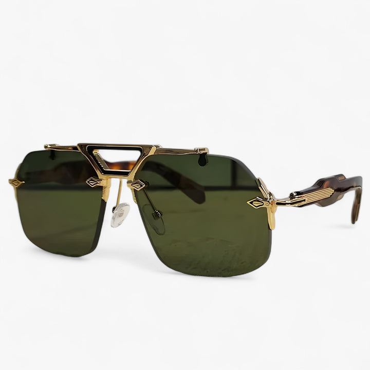 Randlose Oversized Sonnenbrille mit Metallakzenten – Vexor