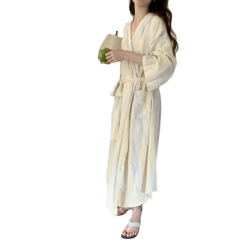 Lässiger Damen Sommer Bademantel mit Kimono-Design – Hana
