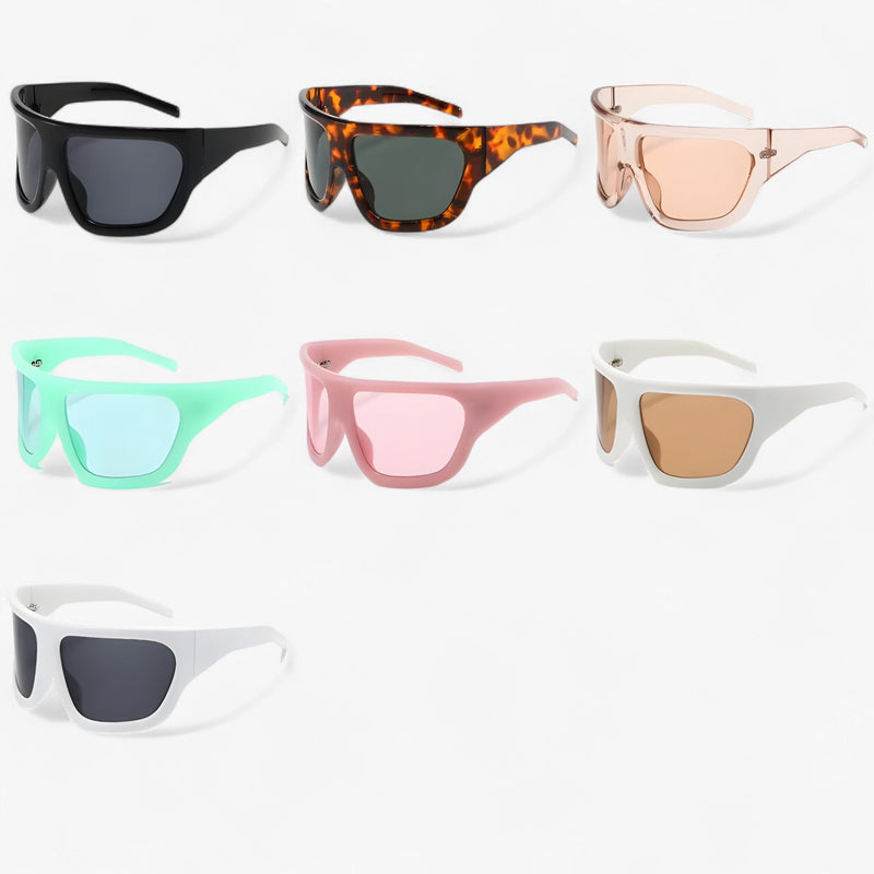 Oversized Steampunk-Sportsonnenbrille mit Wraparound-Design – Ignix