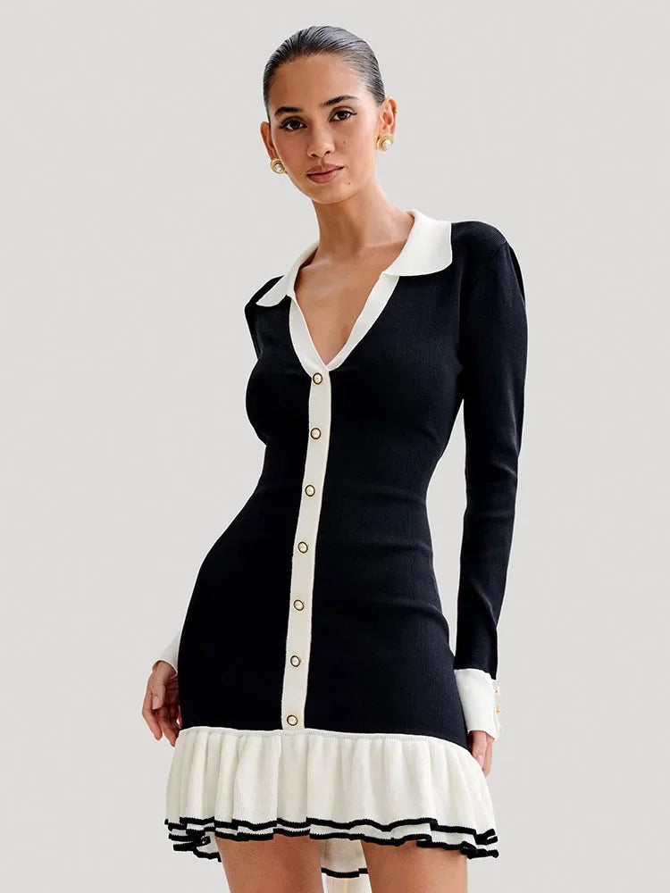 Strick-Minikleid mit Rückenausschnitt und Bandage-Design – Amira
