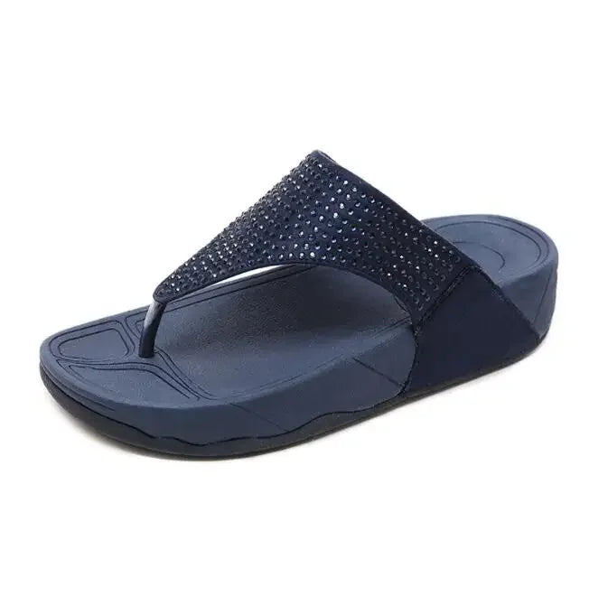 Bequeme Damen-Platform-Slipper mit Strass – Geneva