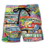 Herren Schwimmshorts mit Graffiti-Print – NovaBay