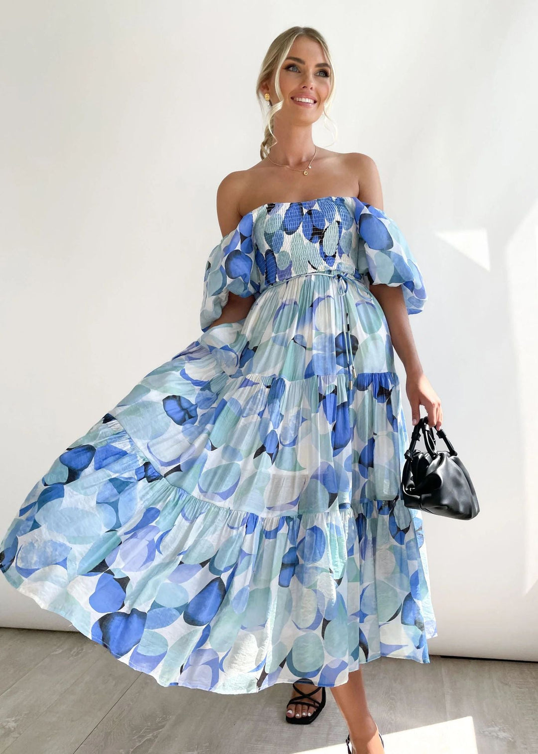 Off-Shoulder Midi-Kleid – Talia