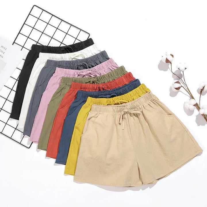 Luftige Damen Leinen-Shorts mit Hoher Taille und Sportlicher Passform – Fenja