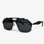 Randlose Oversized Sonnenbrille mit Metallakzenten – Vexor