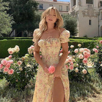 Leichtes & Stylisches Sommerkleid mit Blumenprint und Puffärmeln – Elina