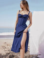 Luftige A-Linien Corsage-Maxikleid mit Spaghettiträgern – Serina