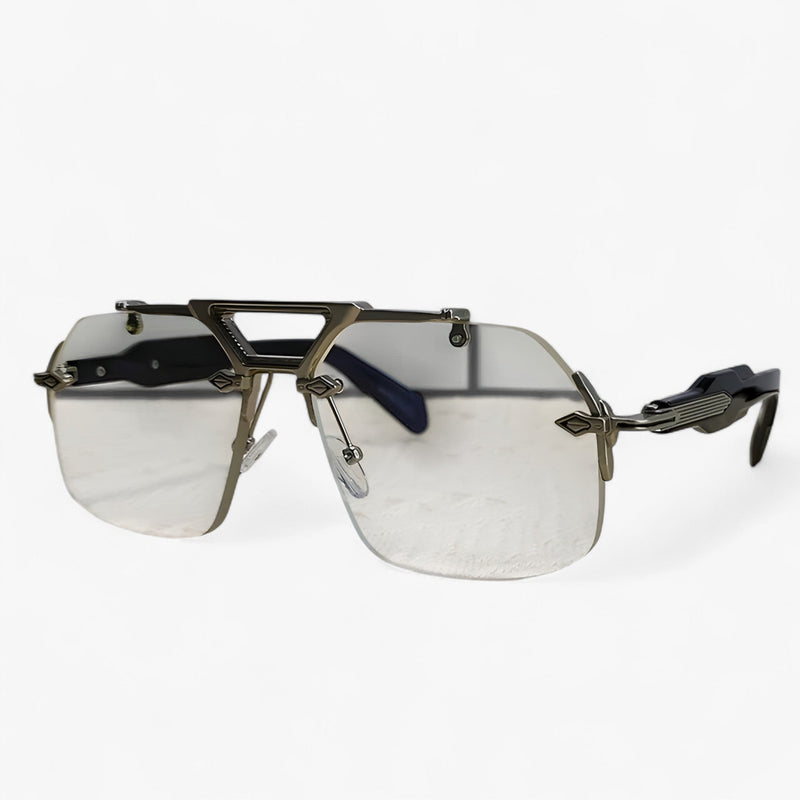 Randlose Oversized Sonnenbrille mit Metallakzenten – Vexor
