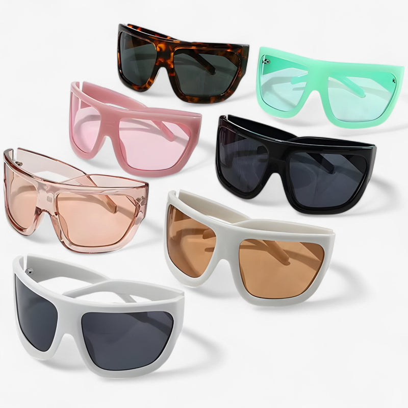 Oversized Steampunk-Sportsonnenbrille mit Wraparound-Design – Ignix
