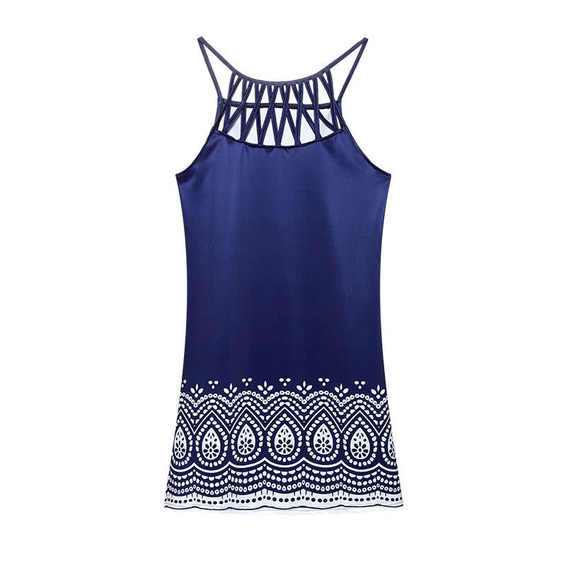 Trendiges Sommer-Tunikakleid mit Ethno-Print & Spaghettiträgern – Kiara