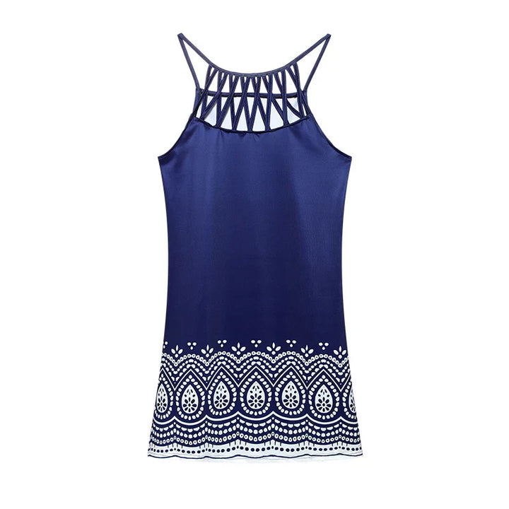 Trendiges Sommer-Tunikakleid mit Ethno-Print & Spaghettiträgern – Kiara