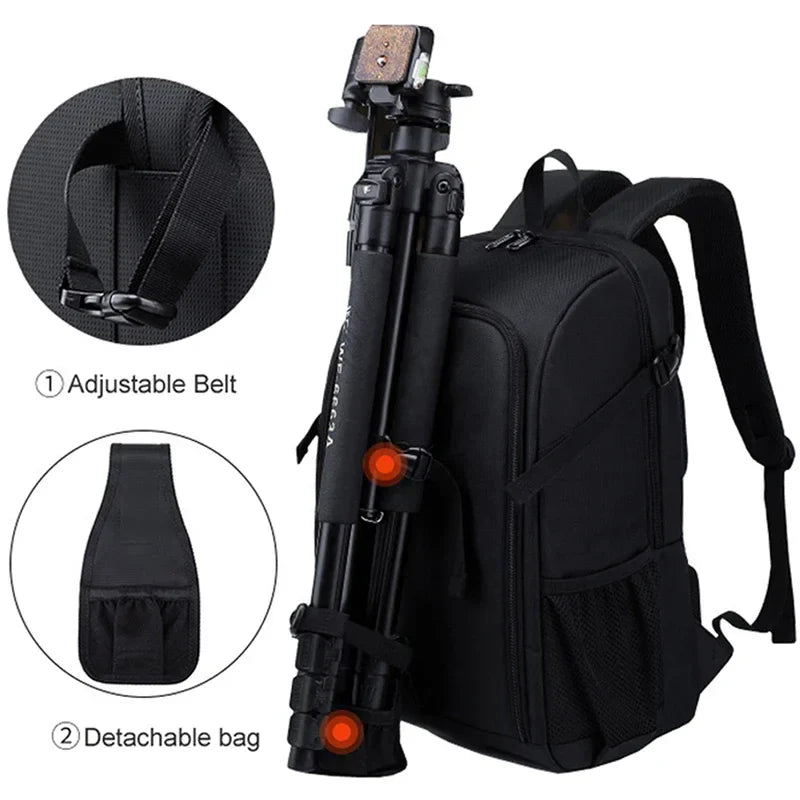Wasserdichter Oxford-Kamera-Rucksack mit mehreren Fächern – Elric