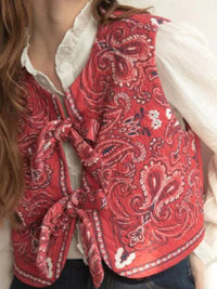 Y2K Rot Bandana Wickel-Top Trendiges Cropped Streetwear-Oberteil - Liora