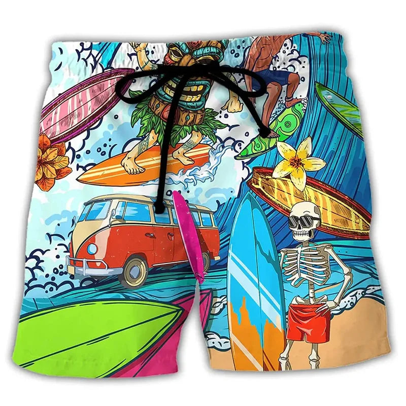 Herren Schwimmshorts mit Graffiti-Print – NovaBay