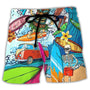 Herren Schwimmshorts mit Graffiti-Print – NovaBay