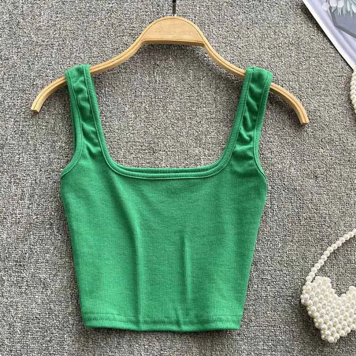 Rugloser Crop-Top in einfarbiger Farbe – Zayra
