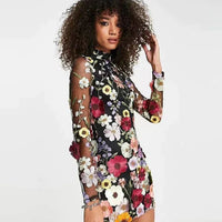 Blumen Cocktailkleid mit Spitze – Aurelia