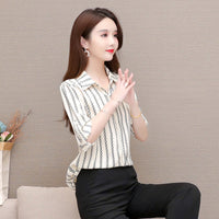 Stilvolle Damen Chiffon Bluse mit Knöpfen & Umschlagkragen – Fenya